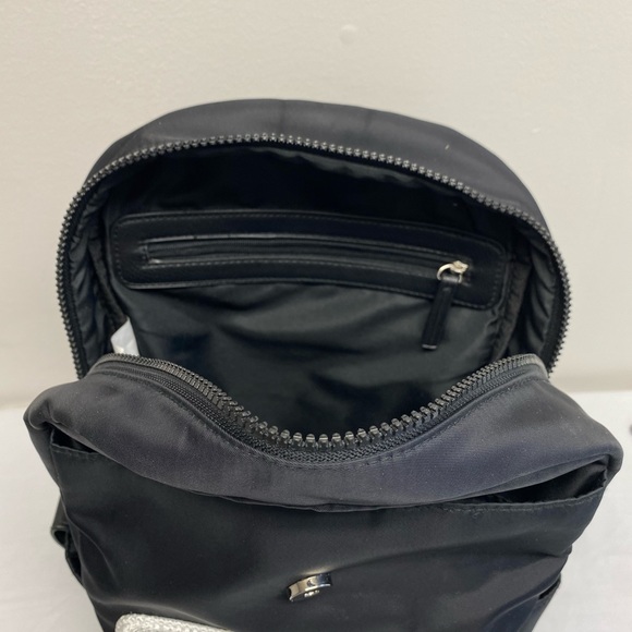 MADDEN GIRL Proper Flap Large Nylon Backpack Book Bag Black And White - Picture 6 of 7